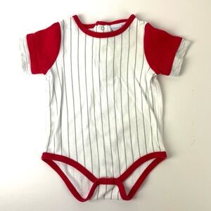 Vitamins Baby Red and White Striped Bodysuit
